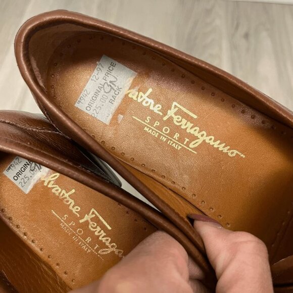 Brand New Salvatore Ferragamo sz 9aa Loafers Women Sport Brown Leather shoes - Picture 2 of 4
